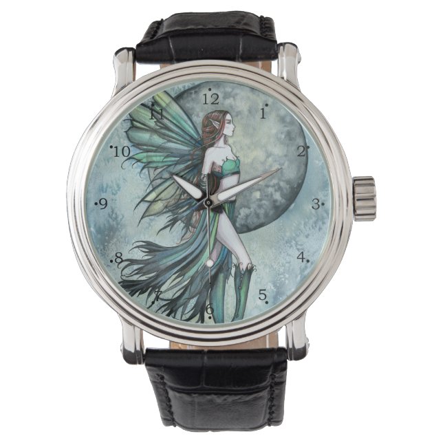 Turquoise Green Fairy Fantasy Art Watch (Front)