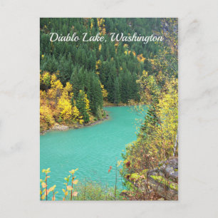 Turquoise-Green Glacial Lake in the Fall Postcard