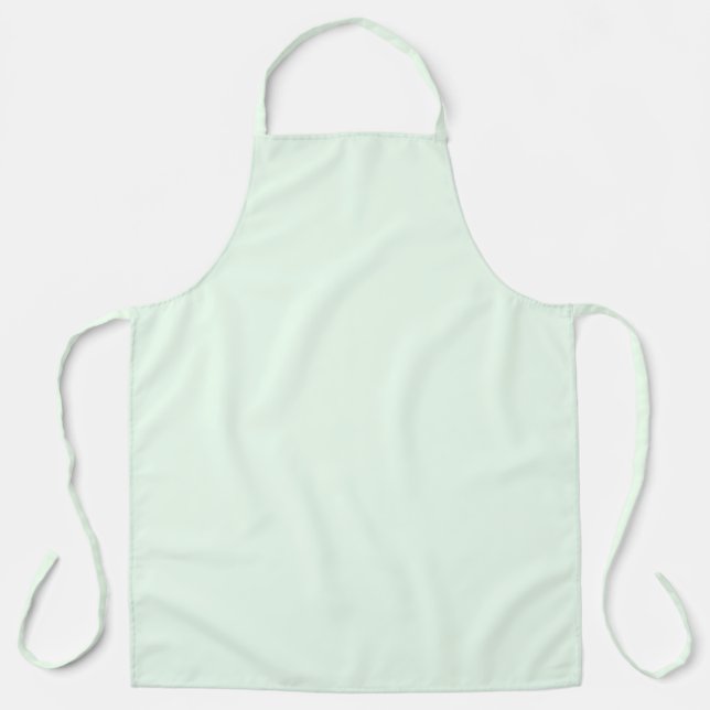 Turquoise Green Soft Pale White Pastel Solid Colou Apron (Front)