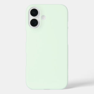 Turquoise Green Soft Pale White Pastel Solid Colou iPhone 16 Case