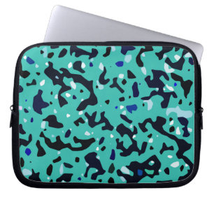 Turquoise Green Teal Blue Pattern Laptop Sleeve