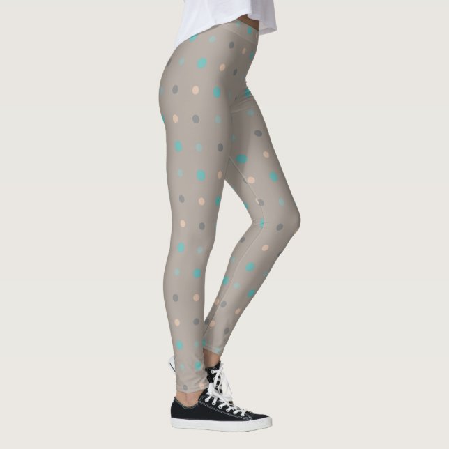 Turquoise, grey and Peach Leggings (Right)