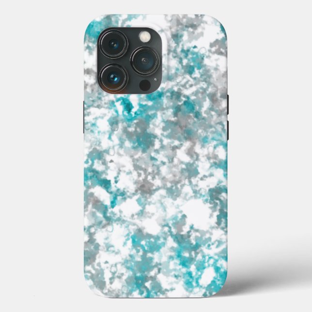 Turquoise grey and white marble texture Case-Mate iPhone case (Back)