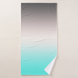 Turquoise grey Ombre Bath Towel
