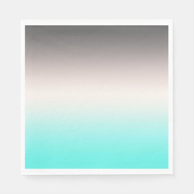 Turquoise grey Ombre Napkin (Front)