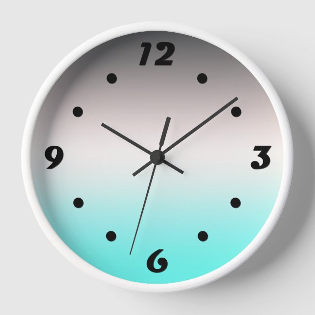 Turquoise grey Ombre Square Wall Clock (Front)