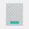 Turquoise & Grey Quatrefoil | Fleece Blanket