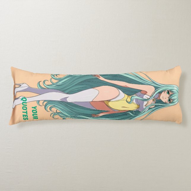 Turquoise Hair Anime Girl Body Cushion (Front)