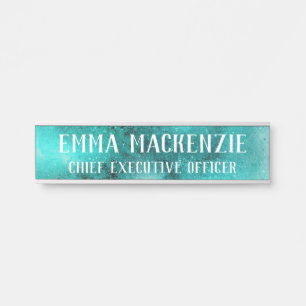 Turquoise Hanging Door Sign Name Plate