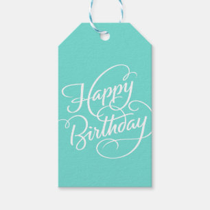 TURQUOISE HAPPY BIRTHDAY GIFT TAG