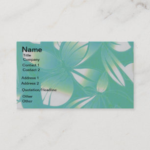 Turquoise Hawaiian Floral Print Business Card
