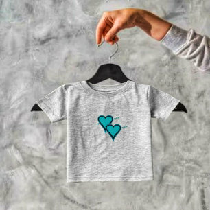 Turquoise Heart & Arrow Baby T-Shirt