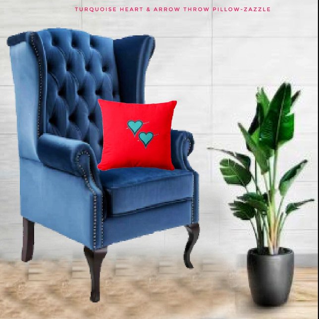 Turquoise Heart & Arrow Cushion (Creator Uploaded)