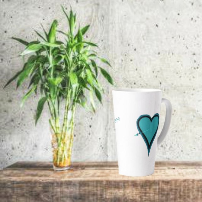Turquoise Heart & Arrow Latte Mug (Enjoy a latte in your Turquoise Heart & Arrow Latte Mug!)