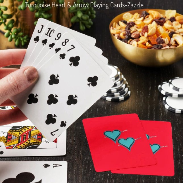 Turquoise Heart & Arrow Playing Cards (Creator Uploaded)