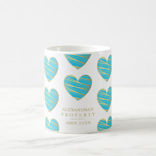 Turquoise Heart Best Friends All Occasion Gift Coffee Mug