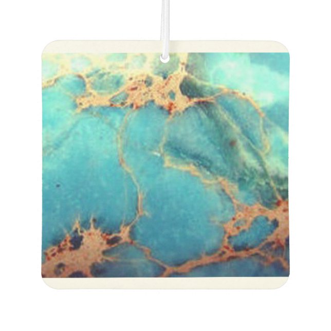 Turquoise Heart Car Air Freshener (Front)