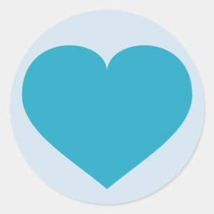 Turquoise Heart Classic Round Sticker