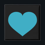 Turquoise heart magnet<br><div class="desc">This magnet features a shapely turquoise heart on a black background. Click "Customise" to re-size/re-position turquoise heart, change background colour, and/or add personalised text. Choose font style, colour, and size. A personalised heart magnet is a great engagement, wedding, anniversary or valentine's party favour or save-the-date.</div>