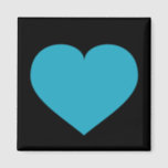 Turquoise heart magnet<br><div class="desc">This magnet features a shapely turquoise heart on a black background. Click "Customise" to re-size/re-position turquoise heart,  change background colour,  and/or add personalised text. Choose font style,  colour,  and size. A personalised heart magnet is a great engagement,  wedding,  anniversary or valentine's party favour or save-the-date.</div>