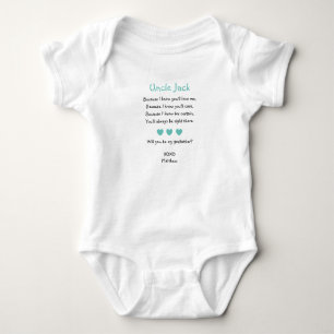 Turquoise Hearts Will You Be My Godfather Proposal Baby Bodysuit