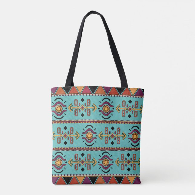 Turquoise Horizon Tote Bag (Back)