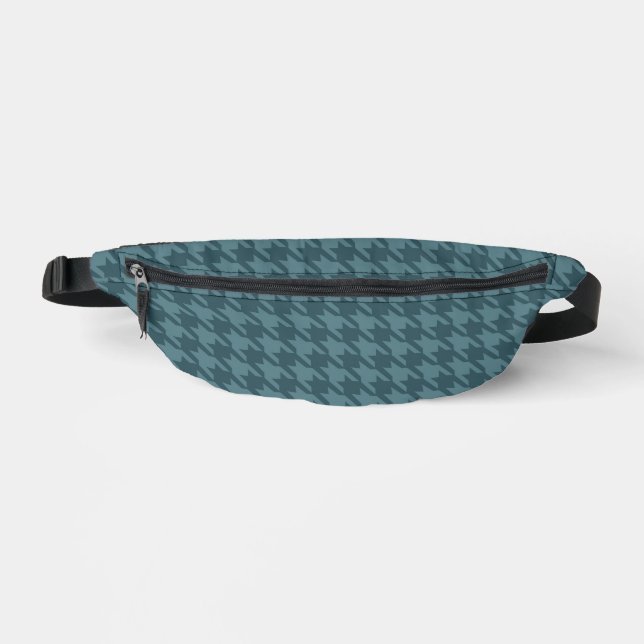 Turquoise Houndstooth Pattern Fanny Pack (Front)