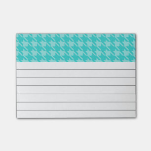 Turquoise Houndstooth Post It Notes