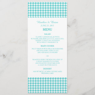 Turquoise Houndstooth Wedding Menu