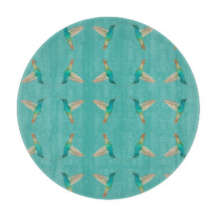 Turquoise Hummingbirds Cutting Board