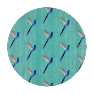 Turquoise Hummingbirds Cutting Board