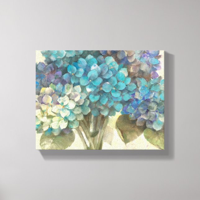 Turquoise Hydrangea Canvas Print (Front)