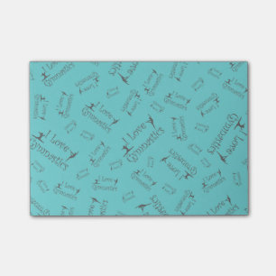 Turquoise I love gymnastics Post-it Notes
