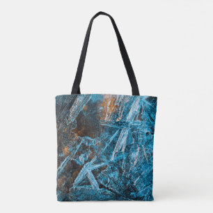 Turquoise Ice Abstract Art Tote Bag