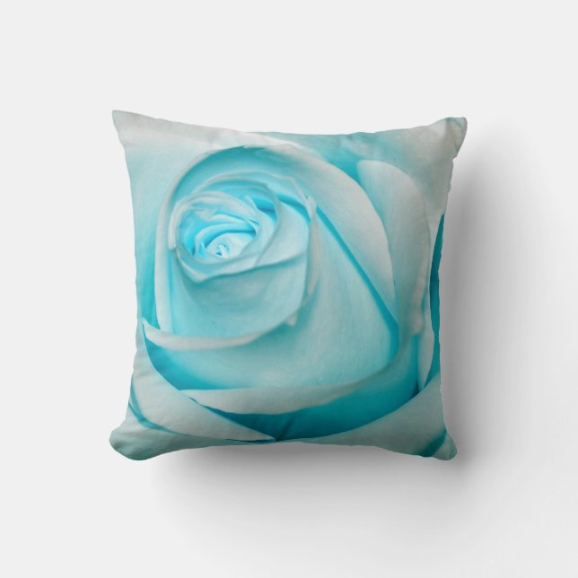 Turquoise Ice Rose Cushion (Front)