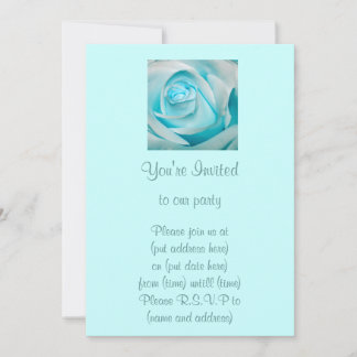 Turquoise Ice Rose Invitation