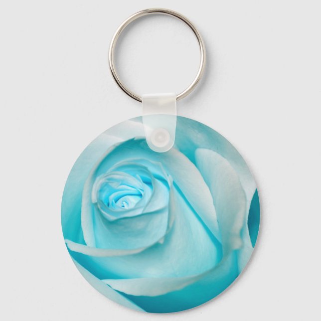 Turquoise Ice Rose Key Ring (Front)
