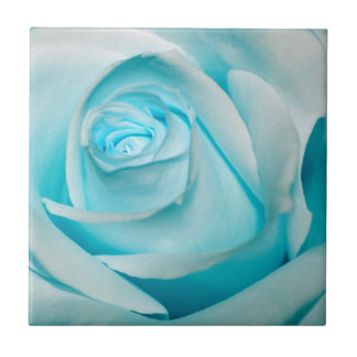 Turquoise Ice Rose Tile