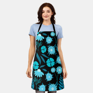 Turquoise in bloom apron