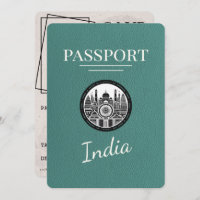 Turquoise India Passport Save The Date