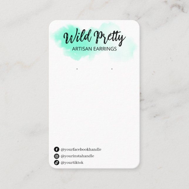 Turquoise Ink Earring Display Cards (Front)