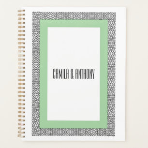 Turquoise Islamic Geometric Border Wedding Planner