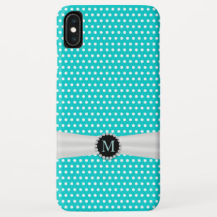 Turquoise & Ivory Ribbon Polka Dots iPhone XS Max Case
