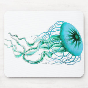 Turquoise Jellyfish Nautical/Beach Mouse Pad