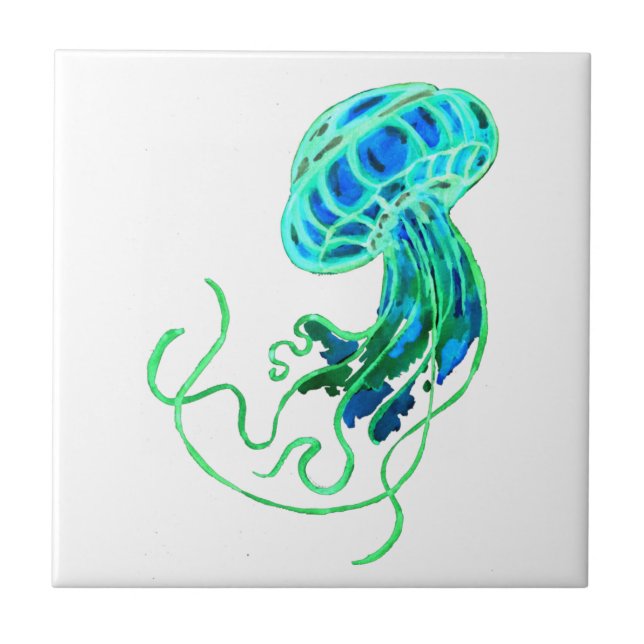 Turquoise Jellyfish Tile (Front)