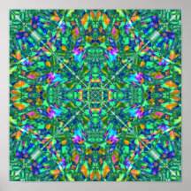 Turquoise Kaleidoscope Fractal Art
