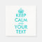 Turquoise keep calm napkins | Customise template