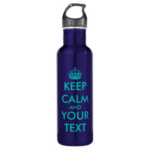Turquoise KeepCalm Personalizable 710 Ml Water Bottle