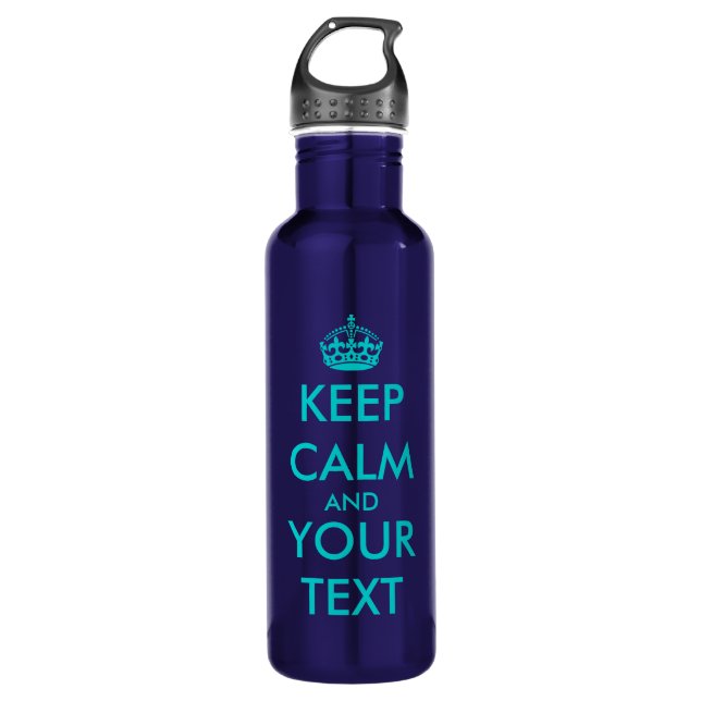 Turquoise KeepCalm | Personalizable 710 Ml Water Bottle (Front)