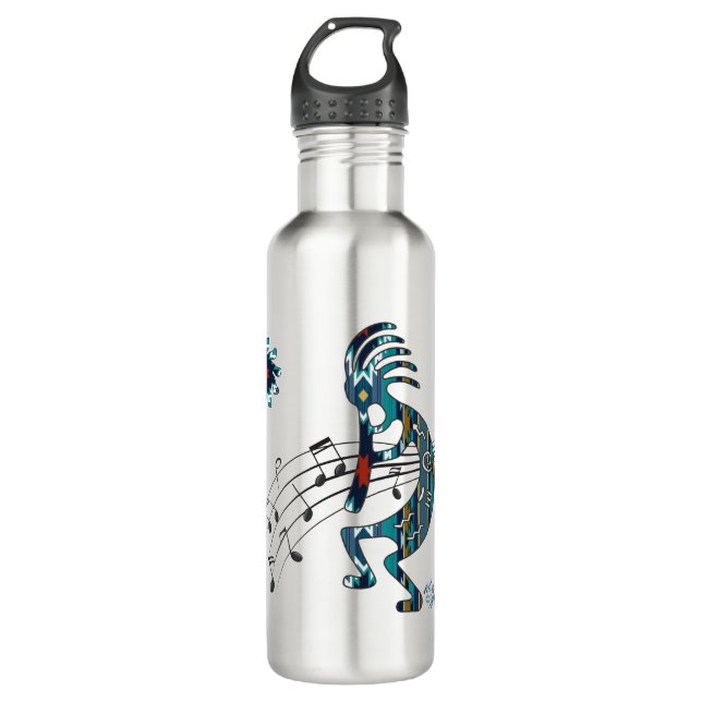 Turquoise Kokopelli  710 Ml Water Bottle (Front)